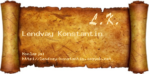 Lendvay Konstantin névjegykártya